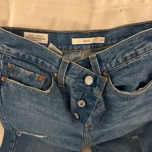 Levi's Blue Wedgie High-Rise Button-Fly Jeans